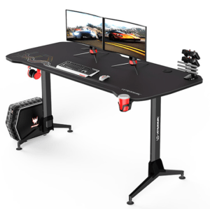 Herní výškově nastavitelný stůl ULTRADESK GRAND BLACK – 160x70 cm